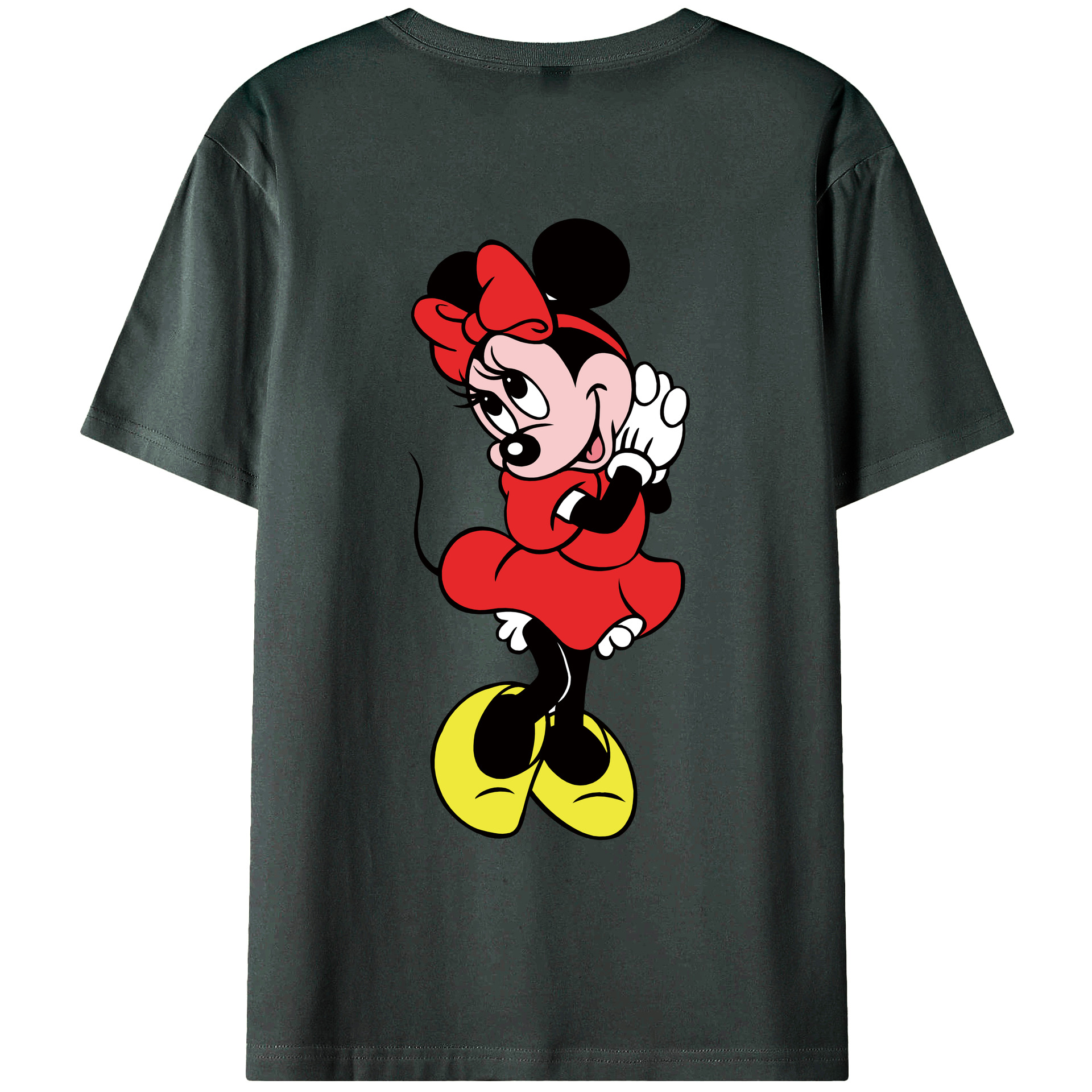 ミッキーマウス Mickey Mouse 綿100％ メンズ半袖Tシャツ（バックプリント） 通気性
